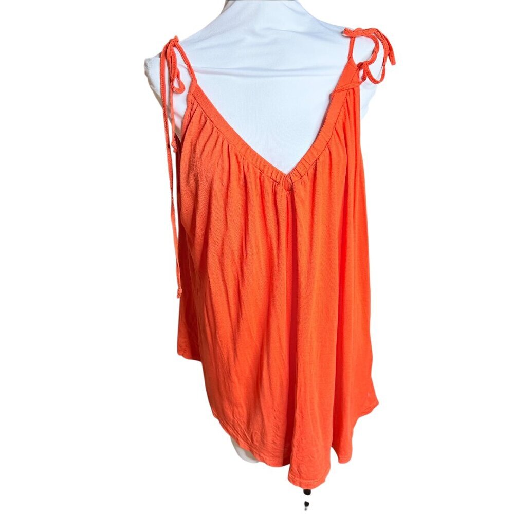Pure + Good Anthro Julian tie strap  orange loose fit tank top small